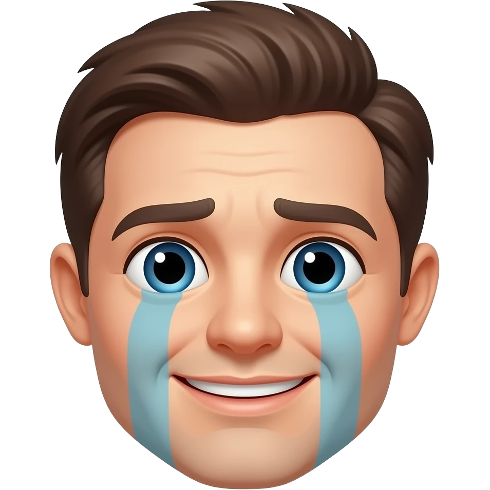 one face that is happy and sad at the same time emoji