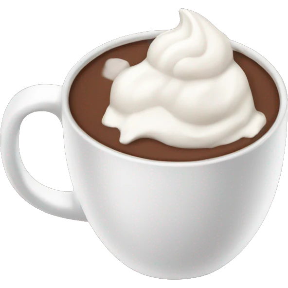 A hot chocolate with some white cream on top emoji