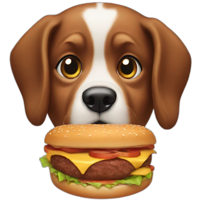 a dog eat a burger emoji