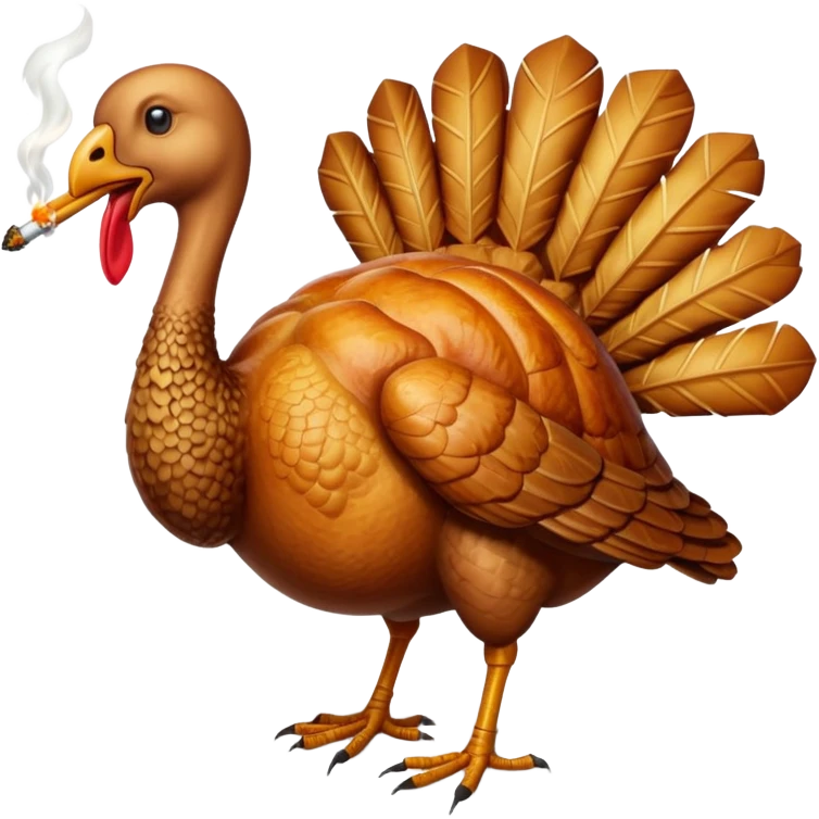 a headless turkey smoking a cigarette emoji