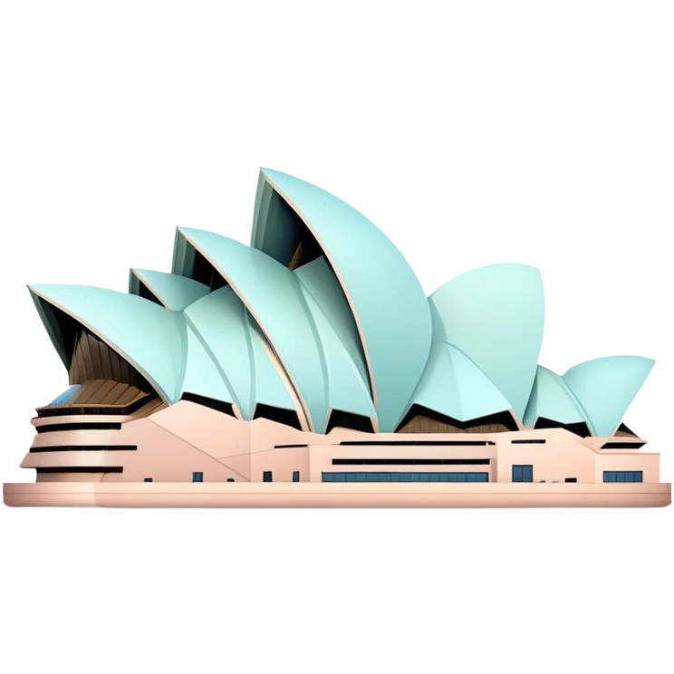 Sydney Opera House with gentle pastel colors, not vibrant emoji