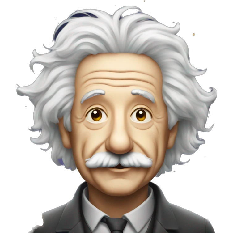 albert einstein with stars instead of eyes emoji