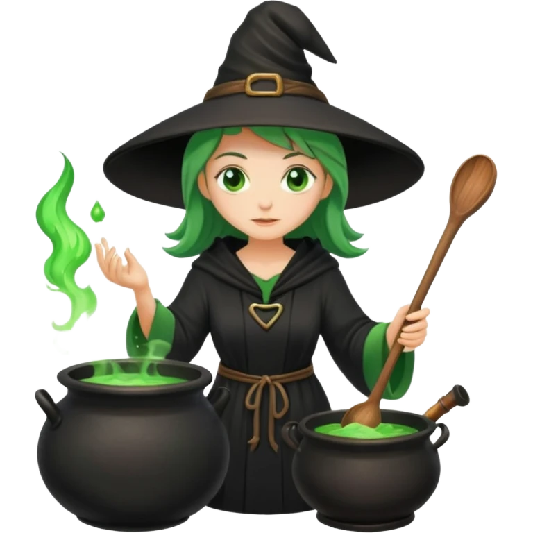 green witch cooking potion emoji