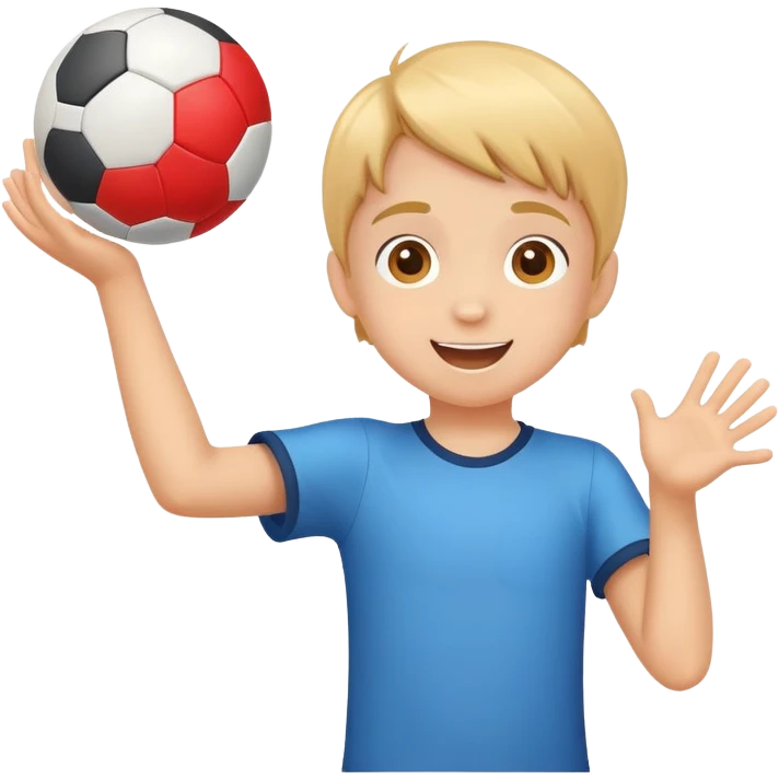 child throwing a ball, cheerful and energetic, motion lines to show action emoji