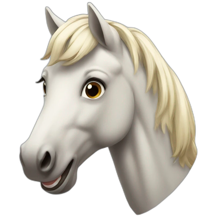 A laughing horse emoji