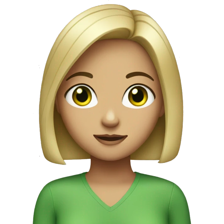 Girl with green eyes and bob  emoji