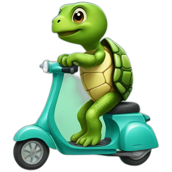 turtle on a scooter  emoji