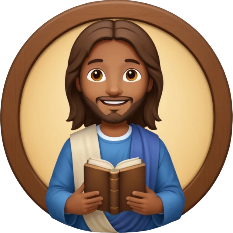 Jesus with bible circle avatar high quality emoji emoji