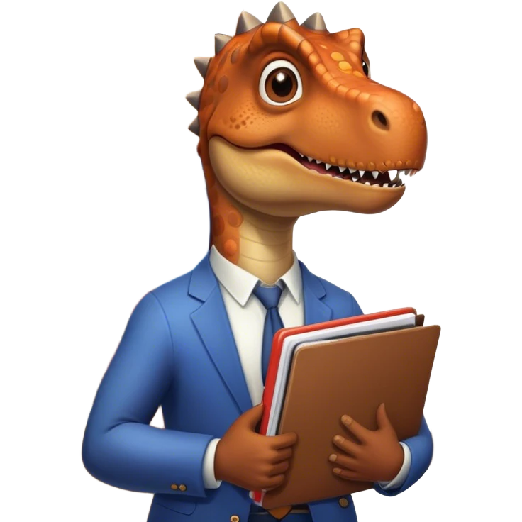 office dinosaur holding folders emoji