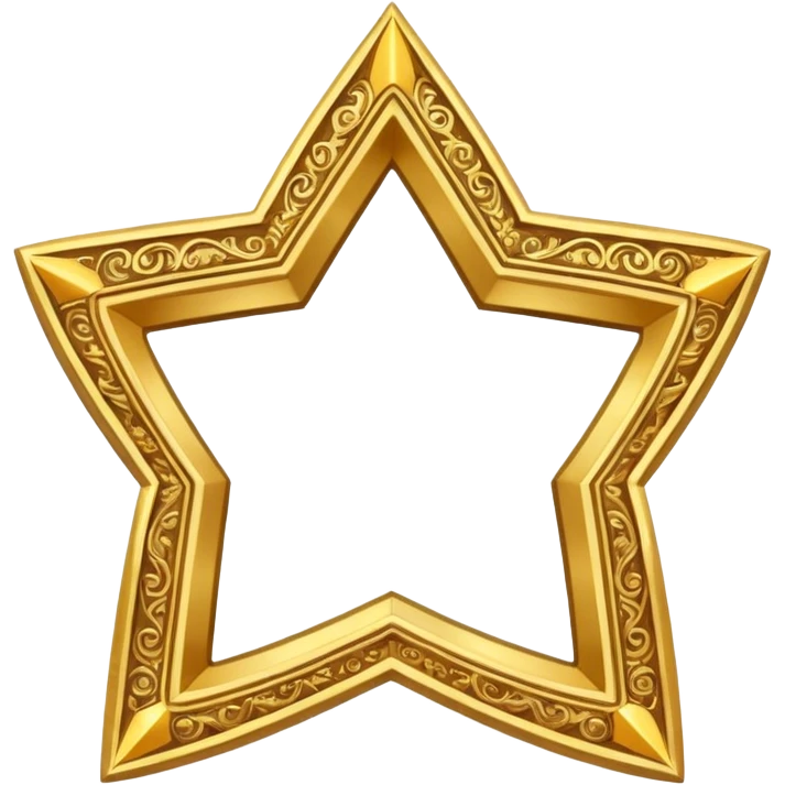gold star-shaped photo frame emoji