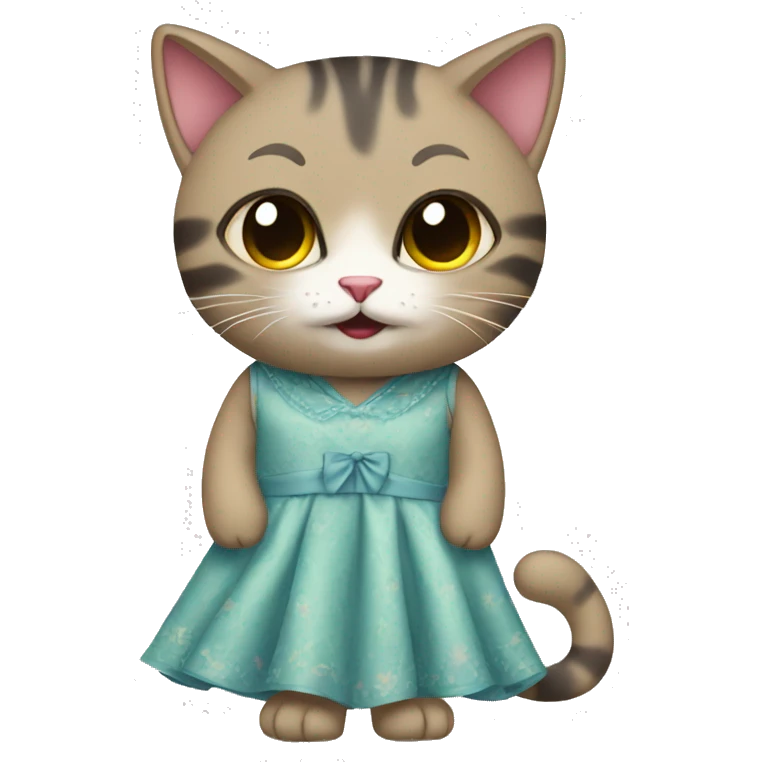 a cat wearing a dress emoji