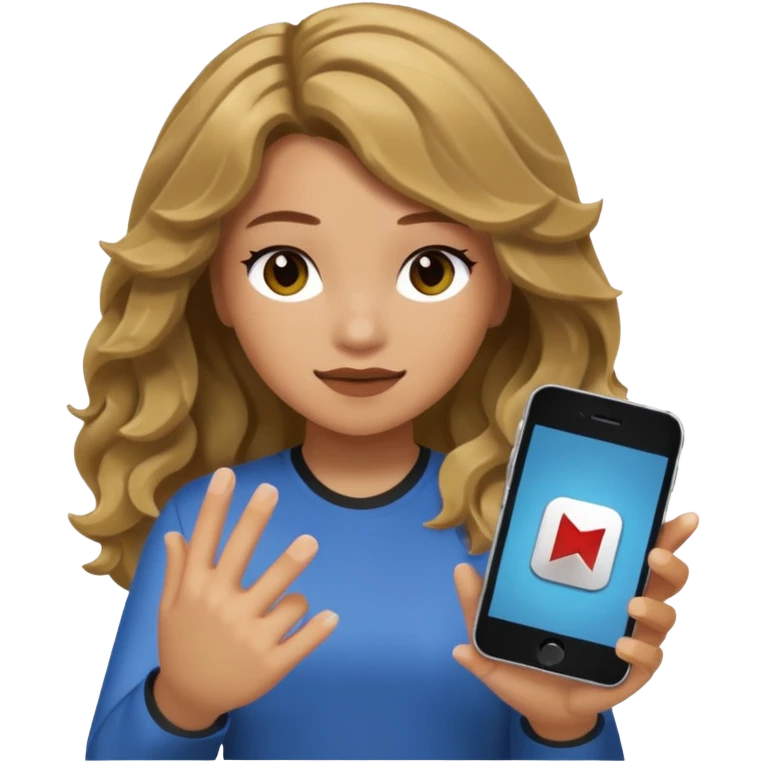 a girl what has dark blonde wavy hair and she play roblox emoji