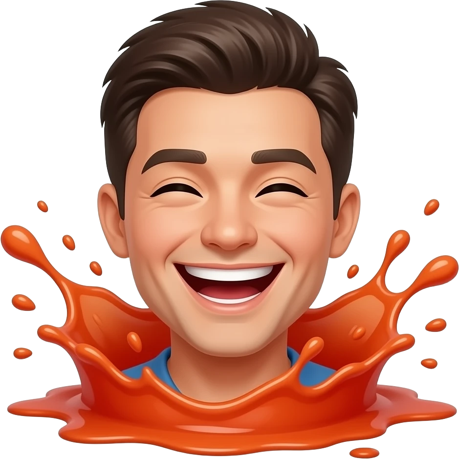 xdd emoji with tomato splash emoji