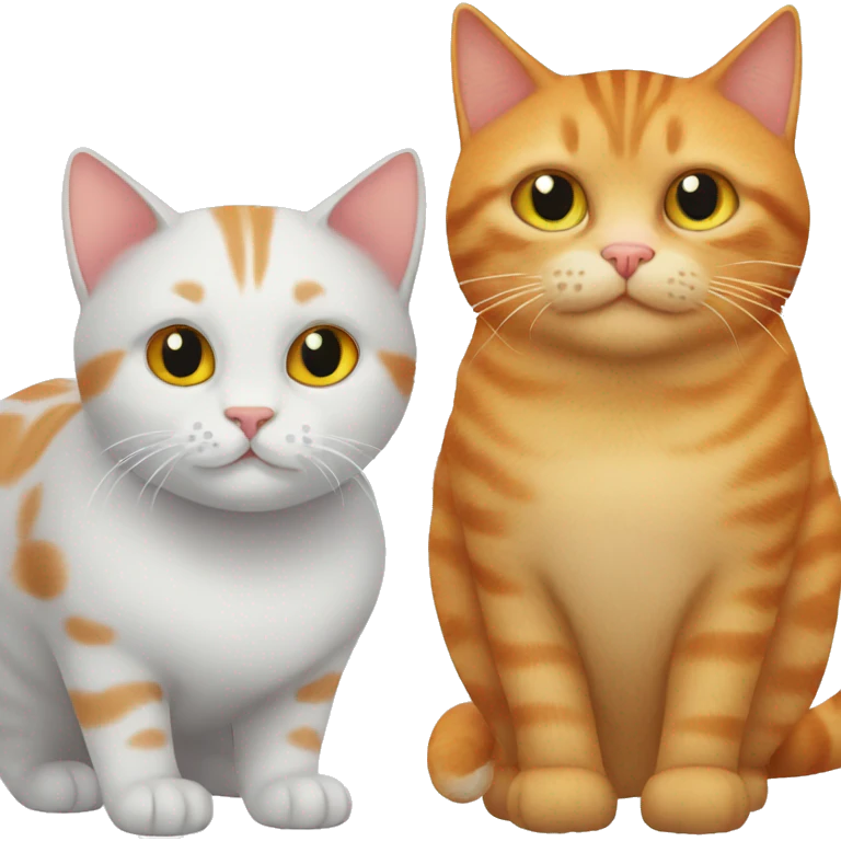 One Fat Ginger Cat and One Small Tabby Cat emoji