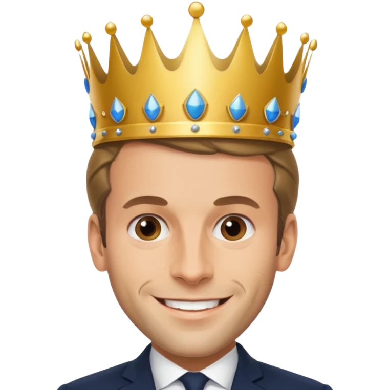 Manuel Macron avec une coronne emoji