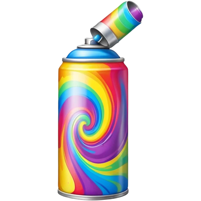 Multicolored spray paint can with vibrant rainbow colors swirled together on the can body emoji