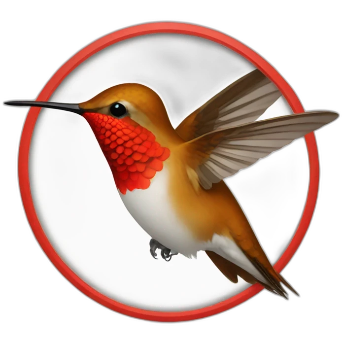 hummingbird red in circle empty emoji