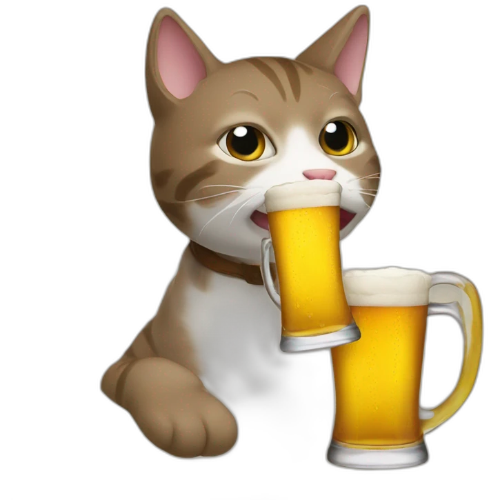 cat drinking beer emoji