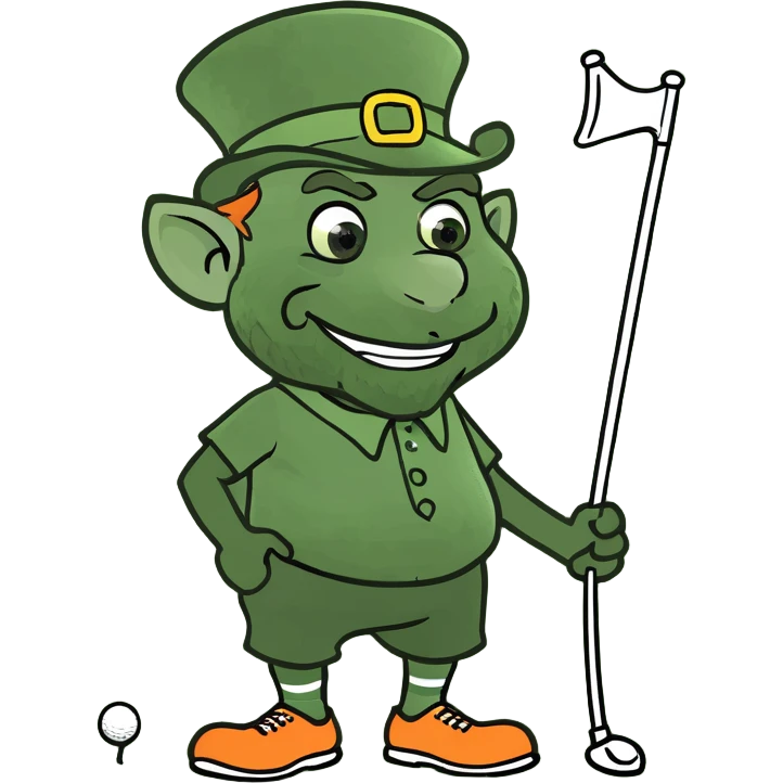 Leprechaun golfing emoji