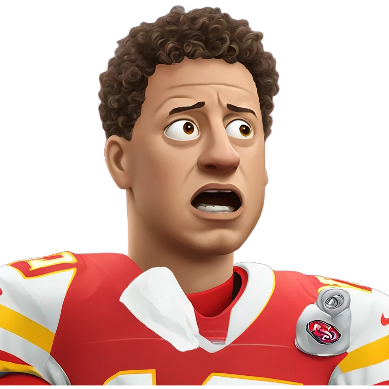 Patrick Mahomes crying to a referee  emoji