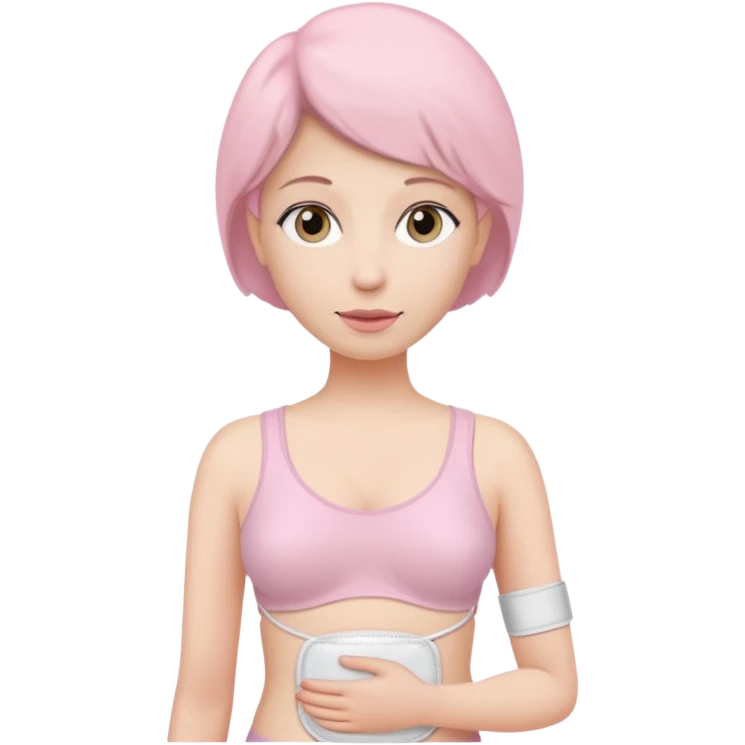  a woman, mid 60, wearing an ostomy bag emoji