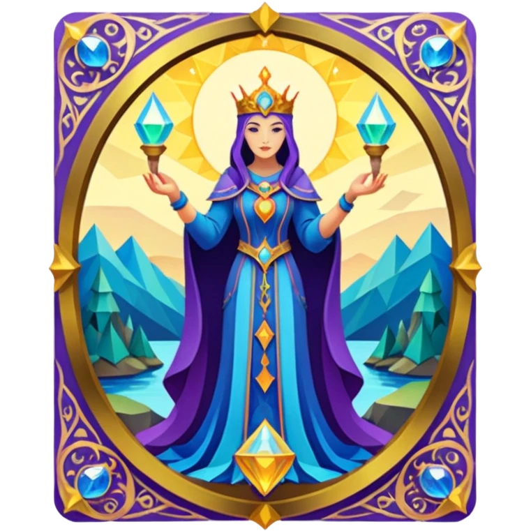 fantasy magic tarot card low poly emoji