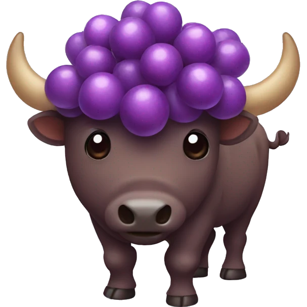 grape cute bison emoji