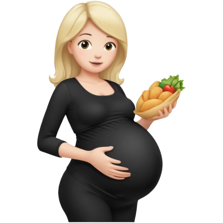 femme belly stuffing enceinte legging noir emoji