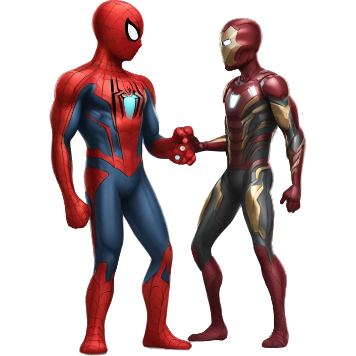 Spiderman with ironman emoji