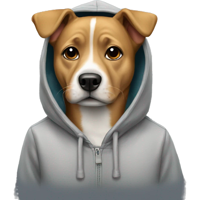 Dog wearing a hoodie emoji