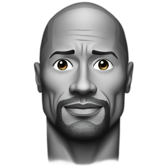 Dwayne Johnson noir et blanc emoji