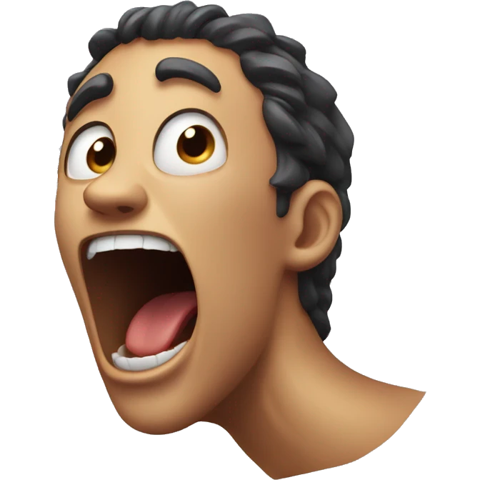 screaming, bitten emoji