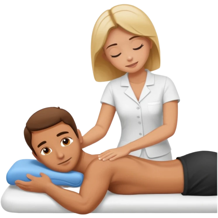 Guy giving a girl a massage emoji