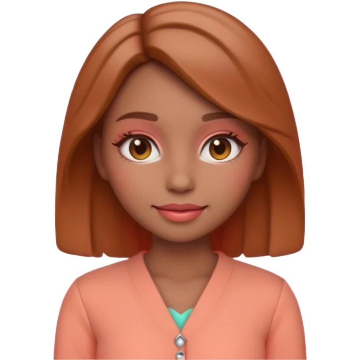 Create an emoji of  women“Create a female emoji in Spring Personal Color tone — warm, bright colors, peach makeup, light brown hair, coral outfit, soft glowing lighting, cute 3D emoji style.” emoji