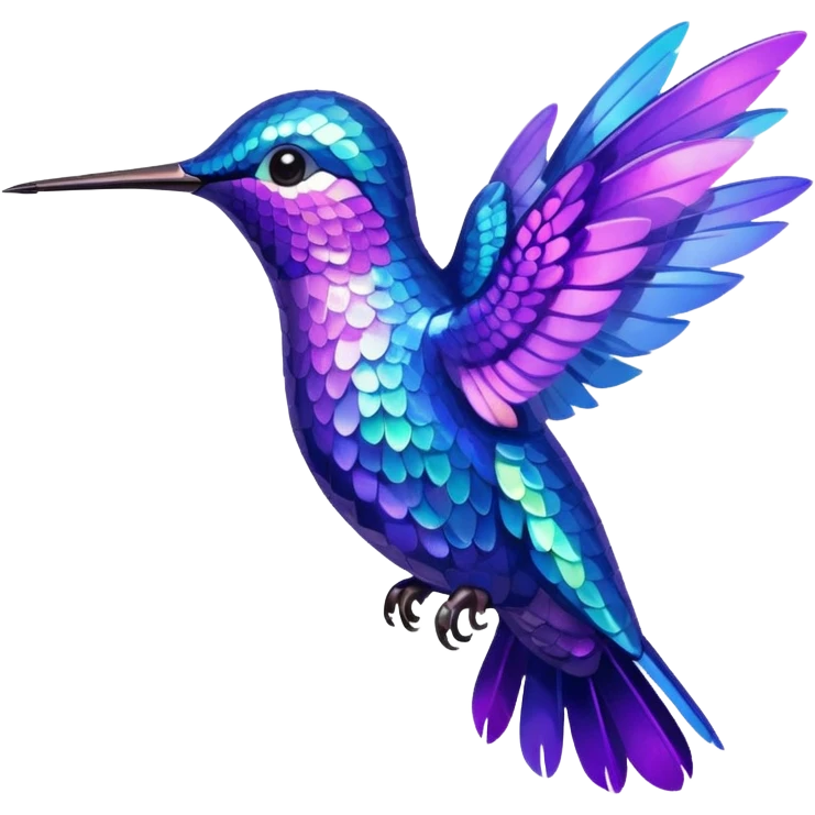hummingbird with blue and purple with glitter emoji