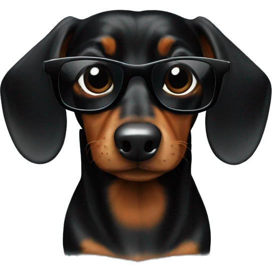 1 black daschund with sunglasses emoji