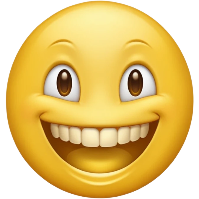 simple yellow emoji character with a big smile and shining gold teeth emoji