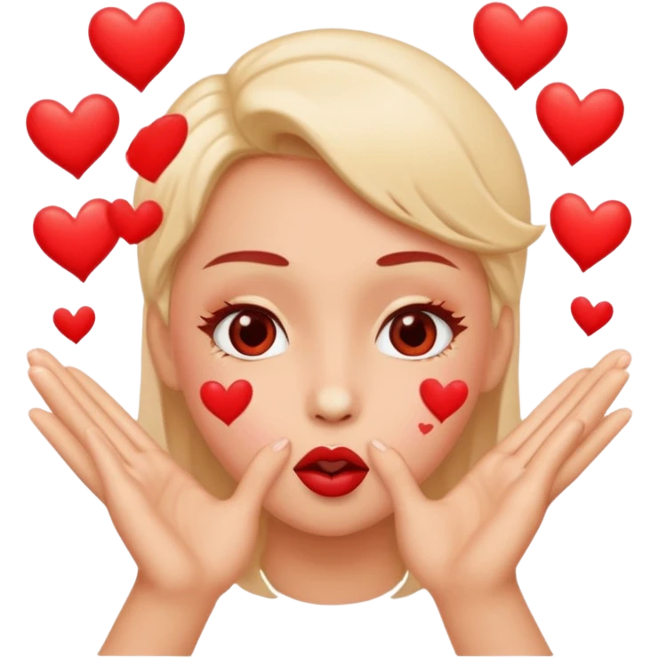 face with both hands blowing kisses, hearts flying everywhere emoji