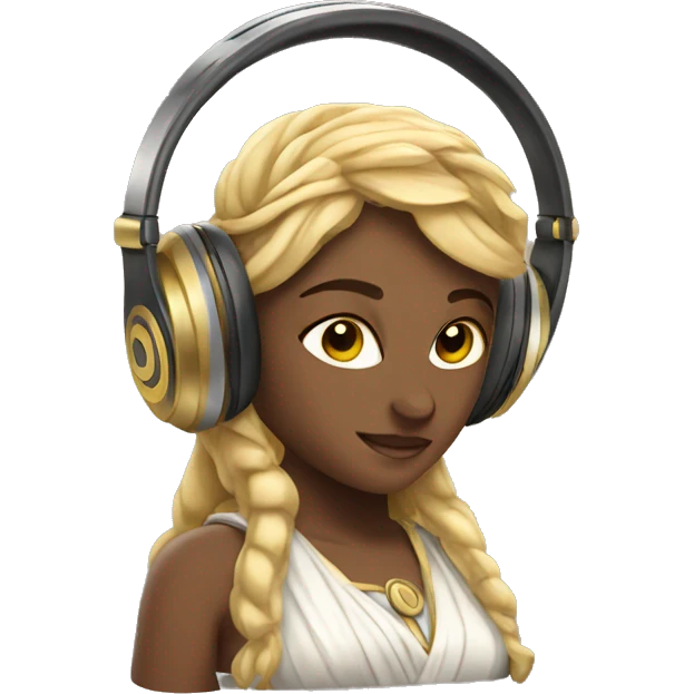 Athena goddess image with headphones  emoji