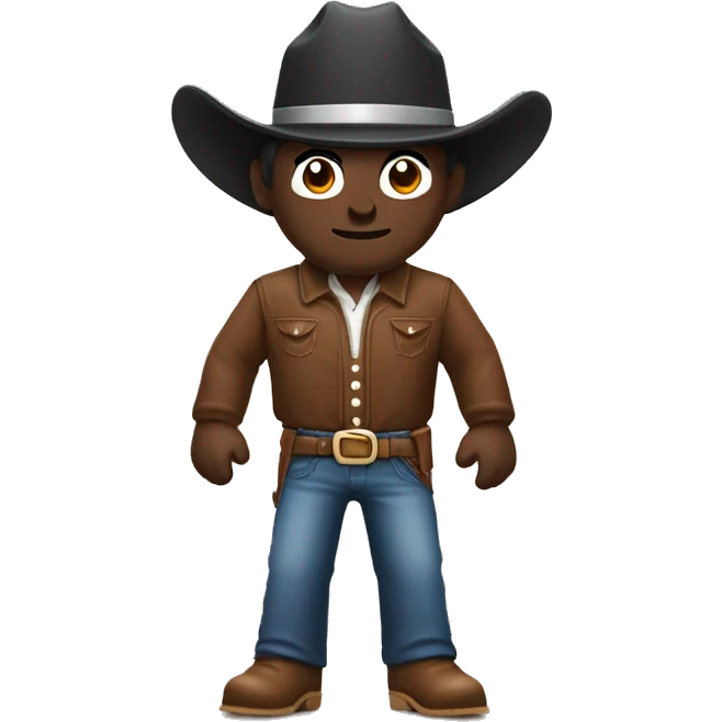 cowboy emojiwith cap insead of cowboy hat and with darkskin emoji