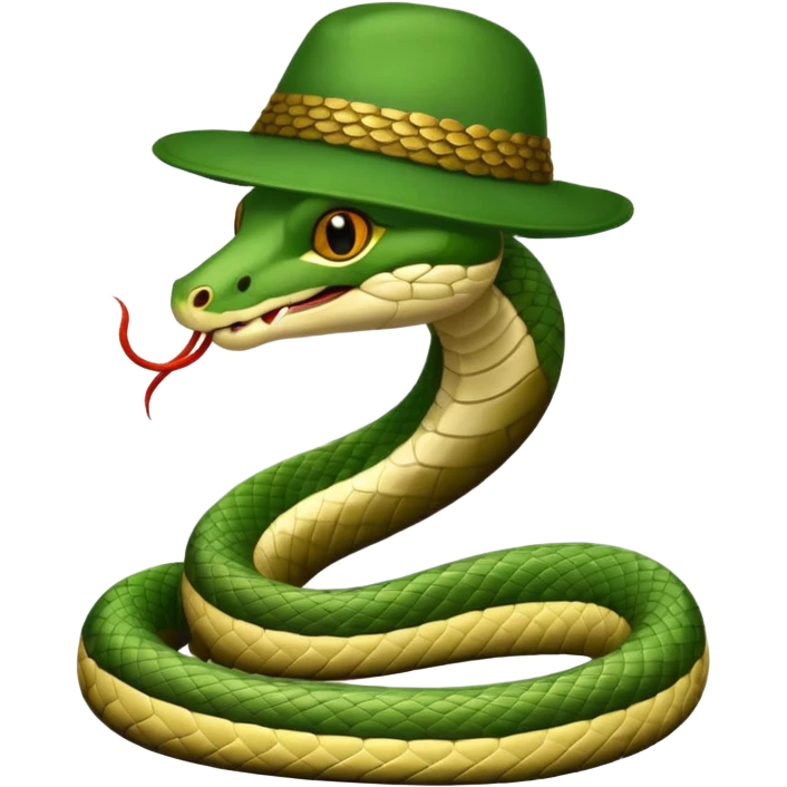 snake wearing a green hat emoji