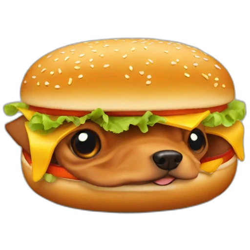 Dachshund burger emoji