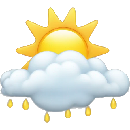 Cloud with sun and a bit rain emoji