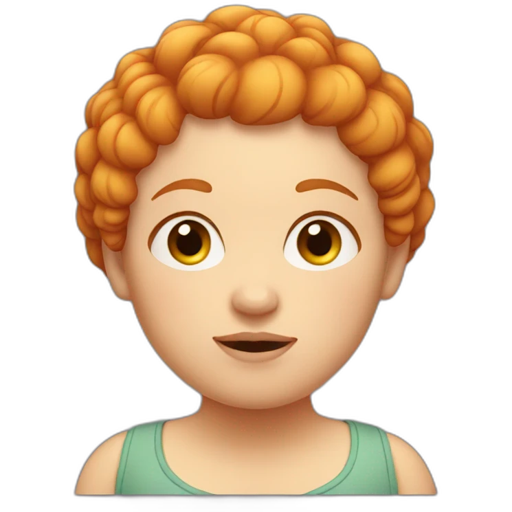fat ginger girl with short hair emoji