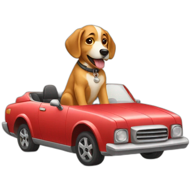 Dog-drive-car emoji