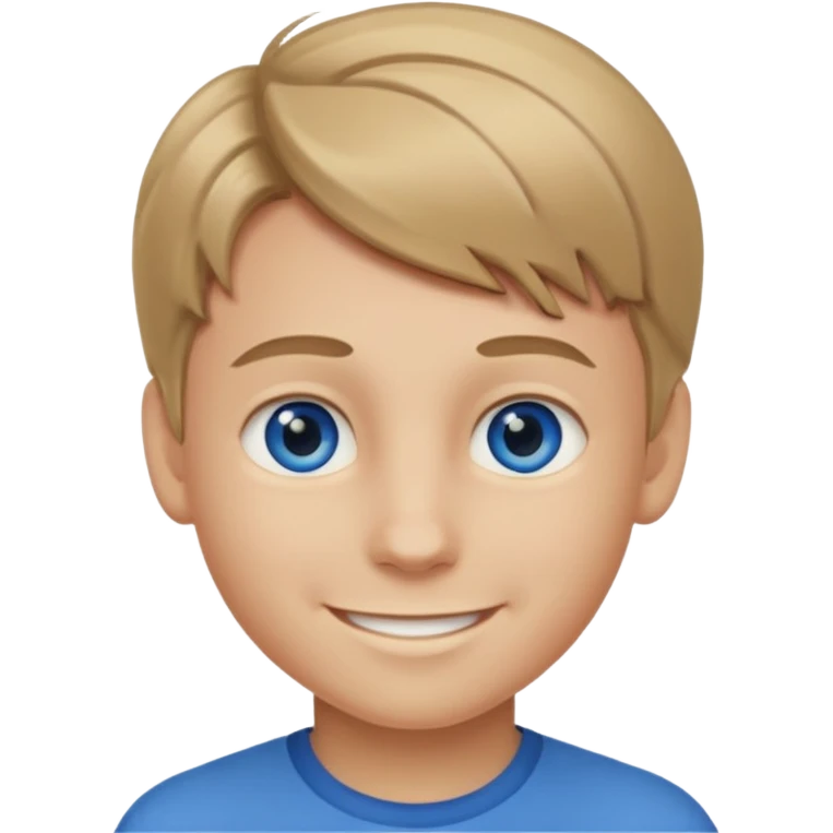 A smiling boy with really dark blonde hair emoji