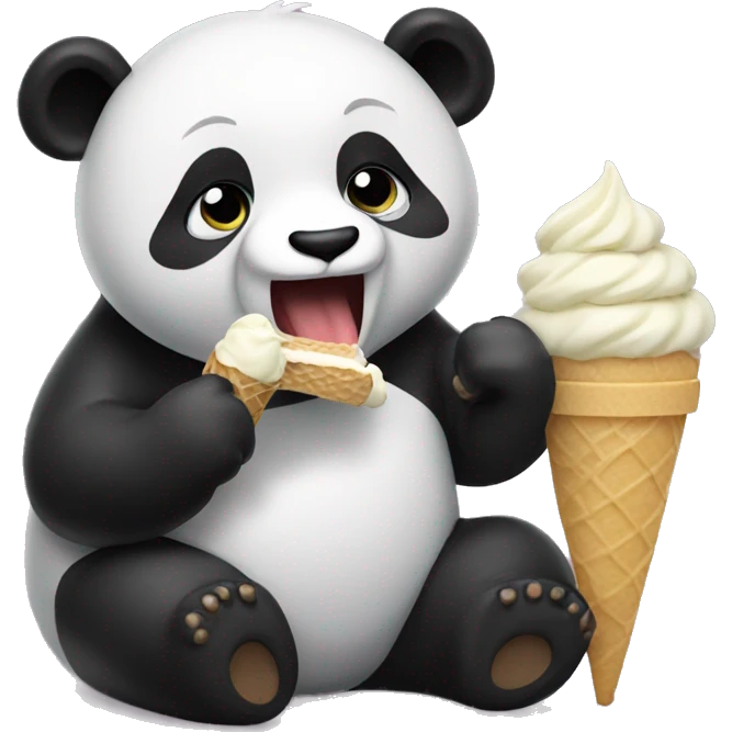 Panda eating ice cream emoji