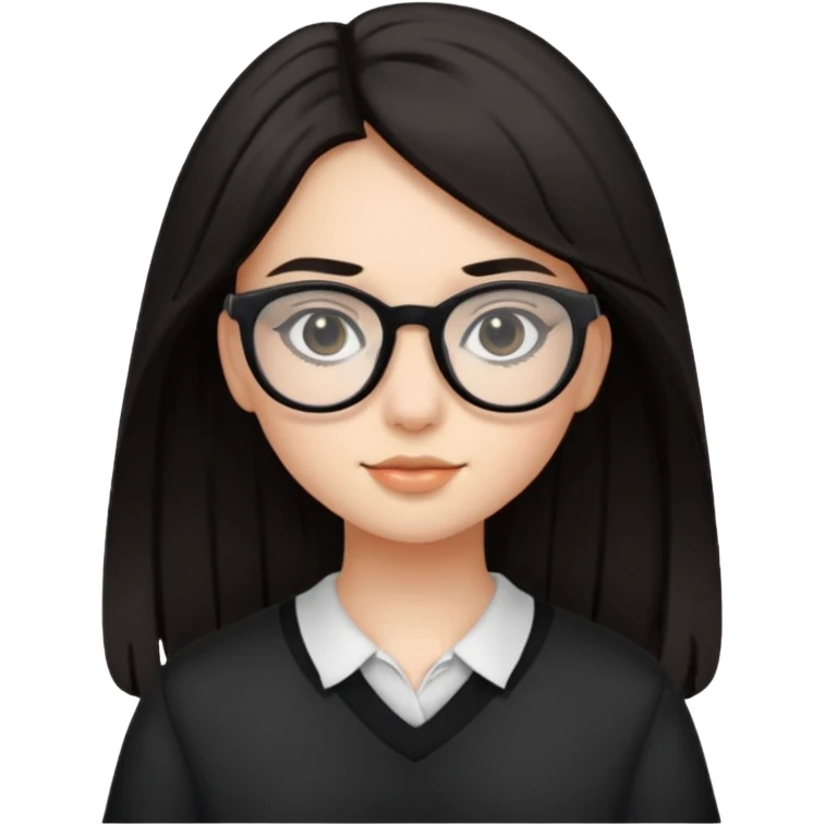 ragazzina di 16 anni mora con occhiali neri emoji
