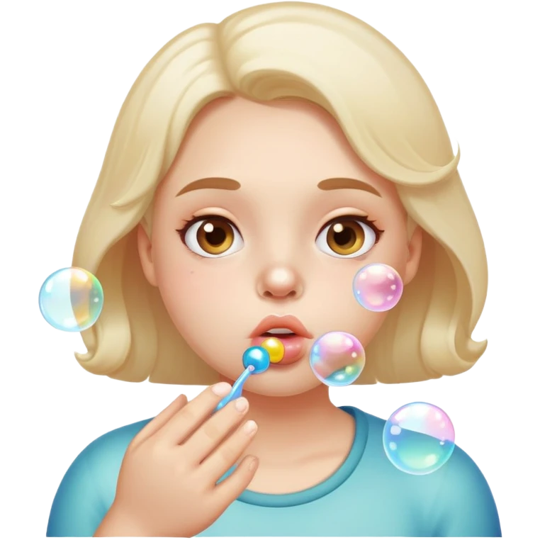 face blowing bubbles, cheeks puffed out emoji