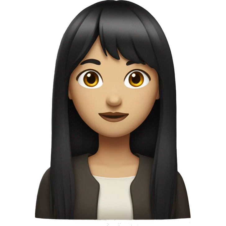 girl with long black hair and fringe emoji